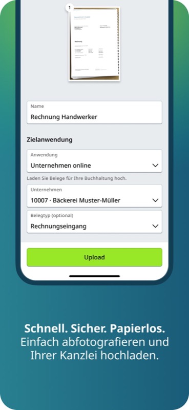 Beleg-Upload in der MyDATEV App