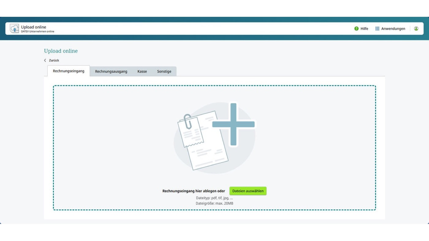 Beleg-Upload in DATEV Unternehmen Online